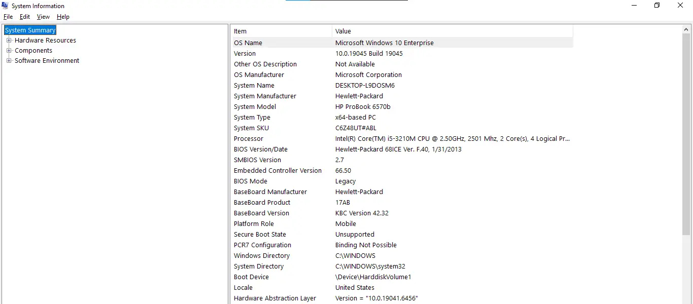 System Information (msinfo32) showing detailed PC specifications like OS, processor, and RAM.