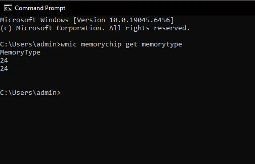 Check RAM Type Using CMD