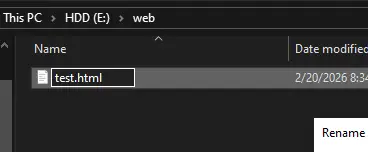 Rename file extension in Windows 10